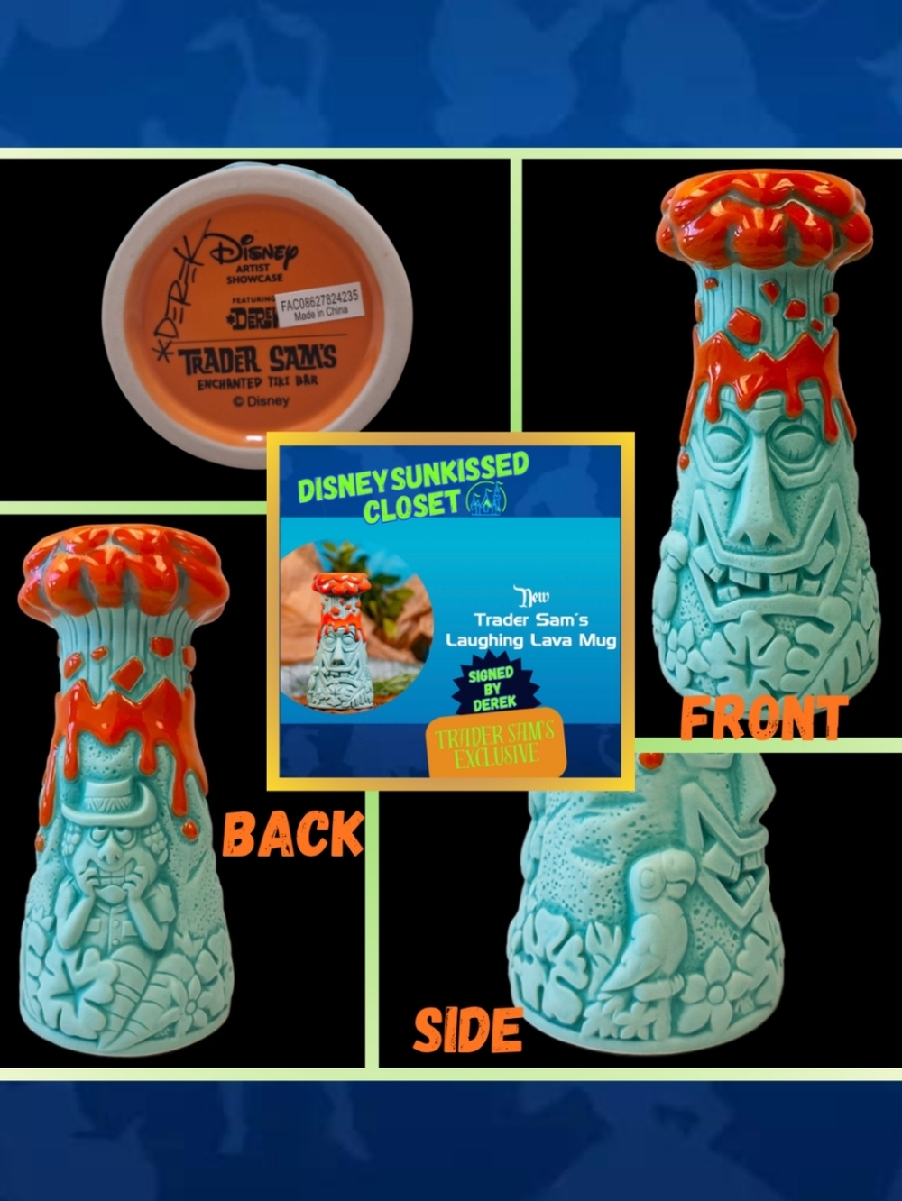 Disneyland Exclusive Disney Trader Sam's Laughing Lava Mug Signed By Derek
